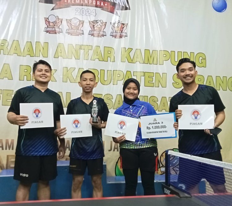 Prestasi Gemilang Tim Tenis Meja Kecamatan Anyar di Piala Kemenpora Tahun 2024
