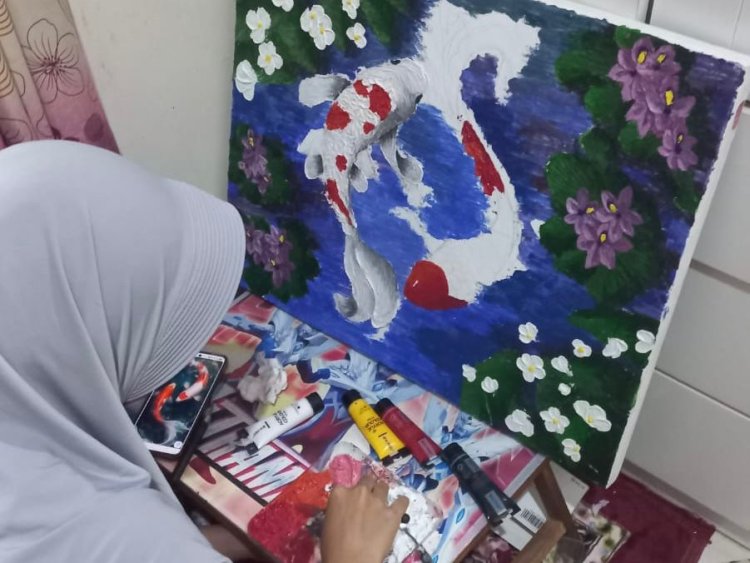Kado untuk HUT ke-152 Pandeglang: Puput, Siswi Kelas 3 Lelang Lukisan untuk Bantu Warga