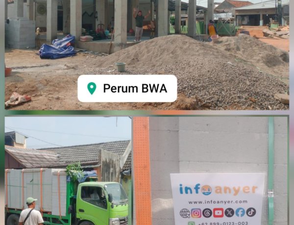 Info Anyer Salurkan  Bata Ringan (Hebel) untuk Renovasi Masjid Al Ikhlas Perumahan BWA (Bumi Waringin Asri) di Kecamatan Anyar
